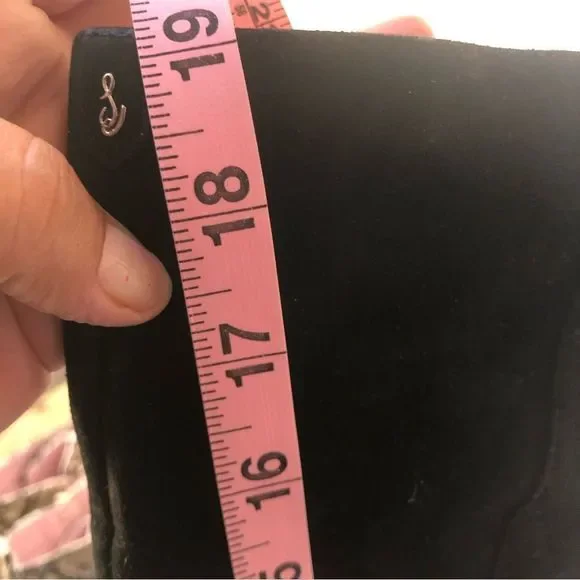 SAM EDELMAN Black Suede Leather Knee-High Boots Pull On Sz 6 - Picture 10 of 10